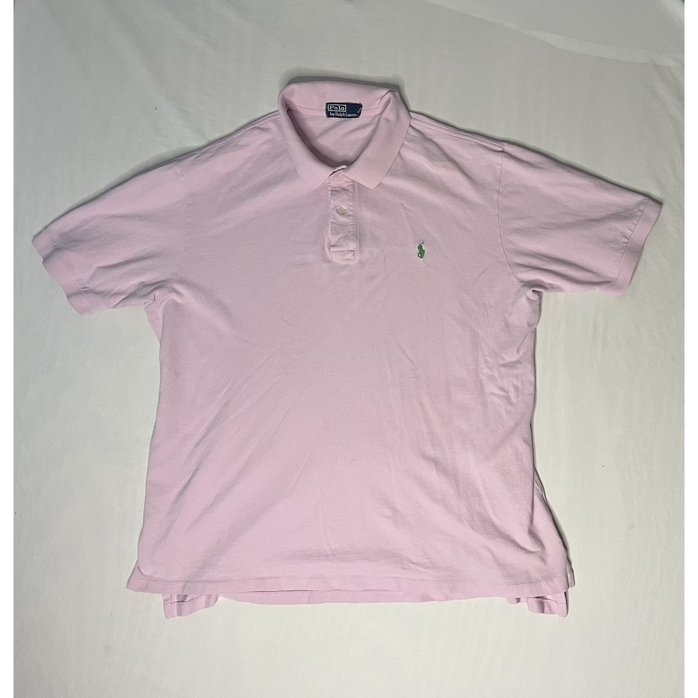Vintage Ralph Lauren Polo Shirt Men's Size 3XB BIG Pink Short Sleeve Preppy Pony
